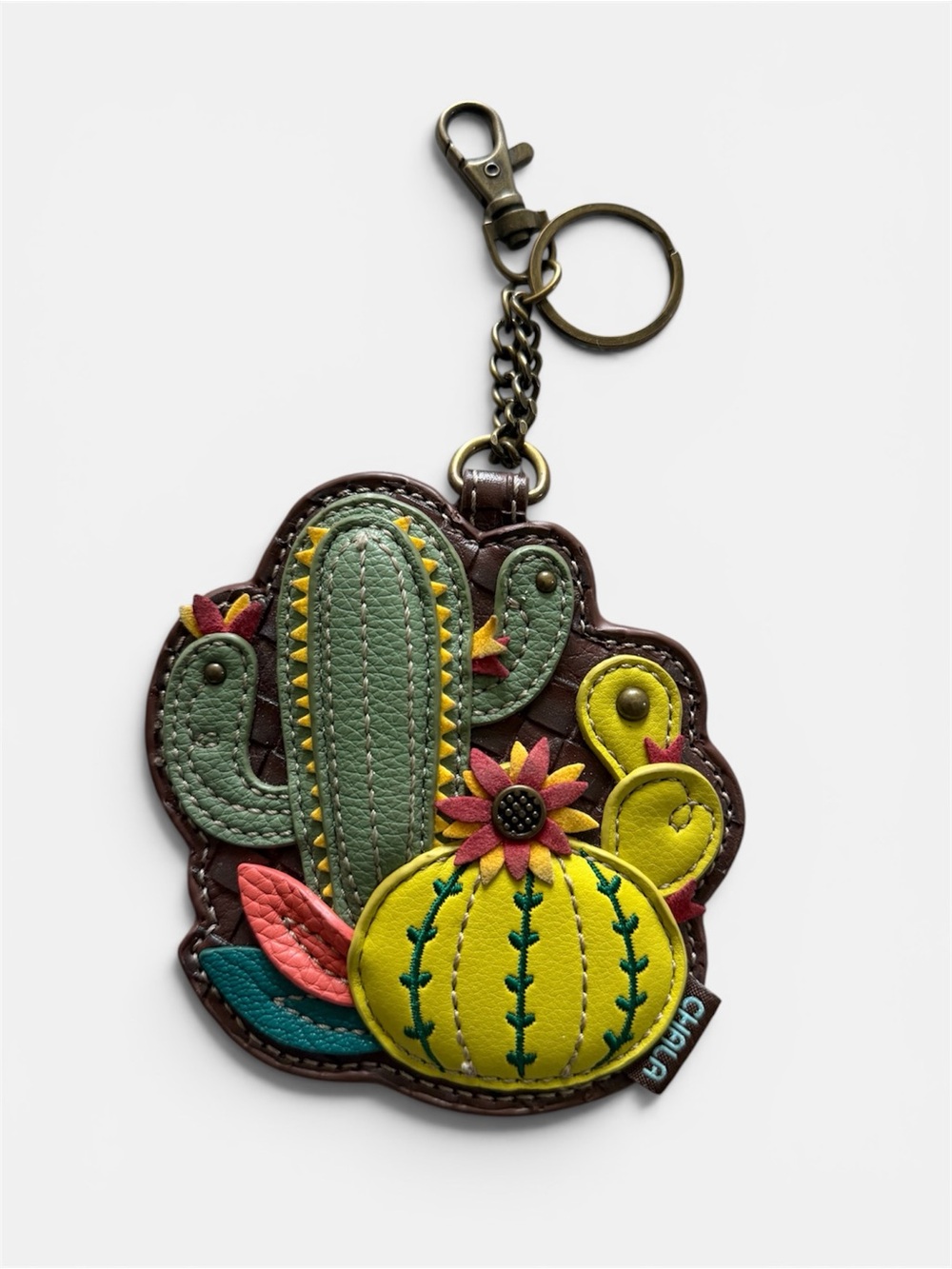 Chala - Cactus Patch Leather Keychain/Purse